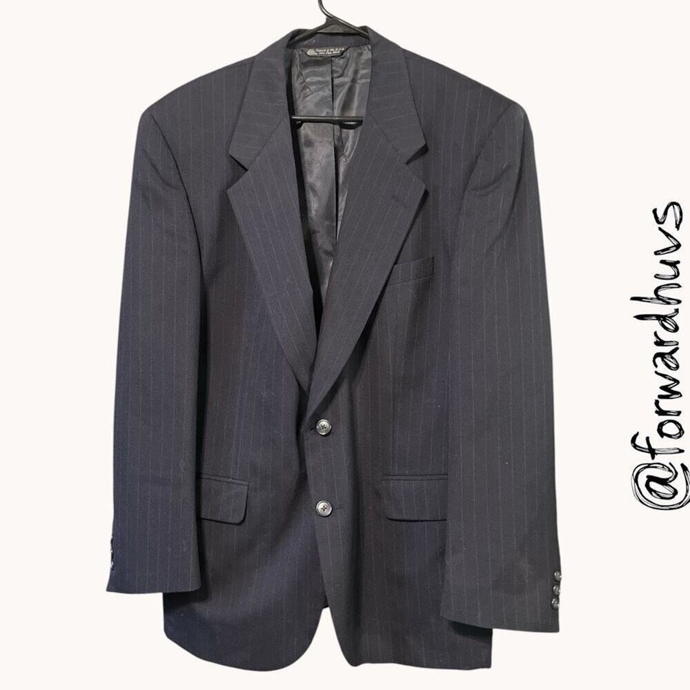 Vintage Christian Dior Monsieur Wool Pinstripe Blazer 44R Approx USA